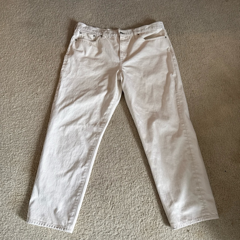 J.Crew Slouchy Boyfriend Denim Jeans Cotton White | Women's 32